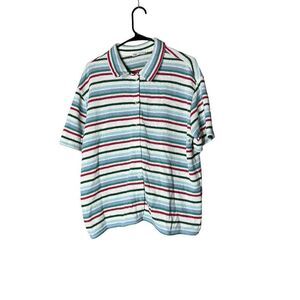 Zara Striped Jacquard Knit Button Front Shirt‎ Size Medium
